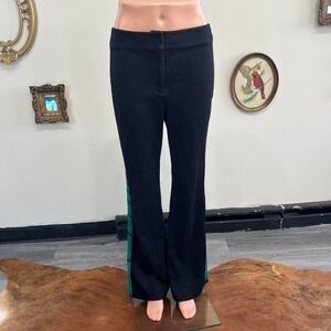 Monse Black Zip-Hem Track Pants with Graphic Side Stripe – Size 8